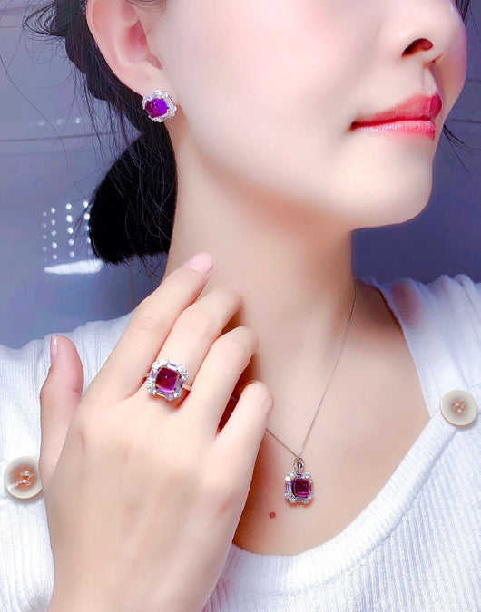 Traje Amethyst Mujer Cristal Purificador Destello Plata Lujo Minimalista - Image 15