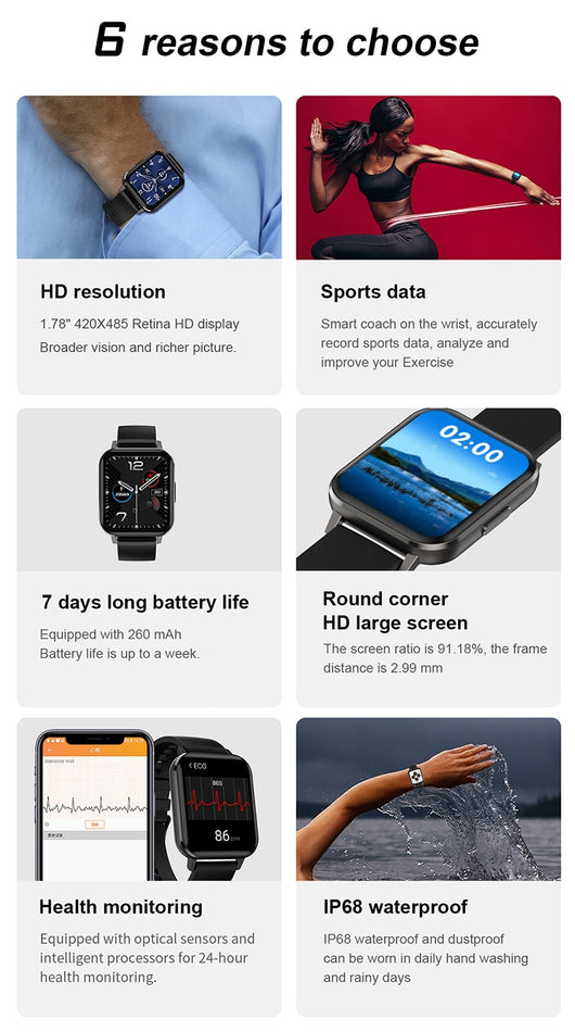 Reloj Inteligente Deportivo Resistente al Agua - Diseño Slim y Elegante - Image 9