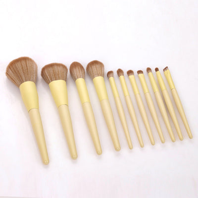 Set de 11 Brochas de Maquillaje Amarillo Profesional - Image 7