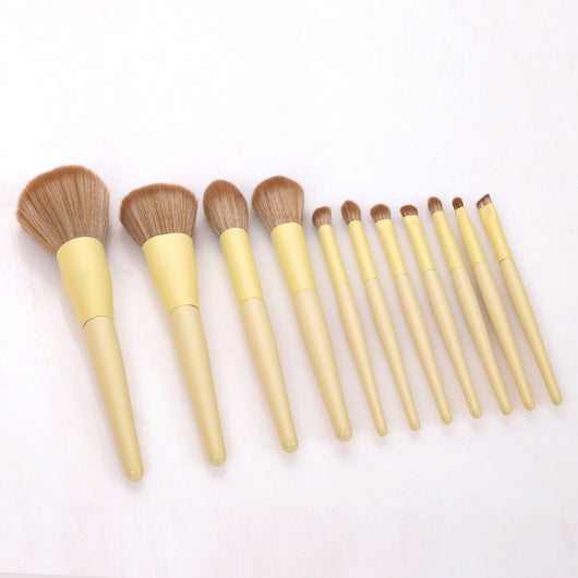Set de 11 Brochas de Maquillaje Amarillo Profesional - Image 7