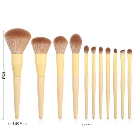 Set de 11 Brochas de Maquillaje Amarillo Profesional - Image 8