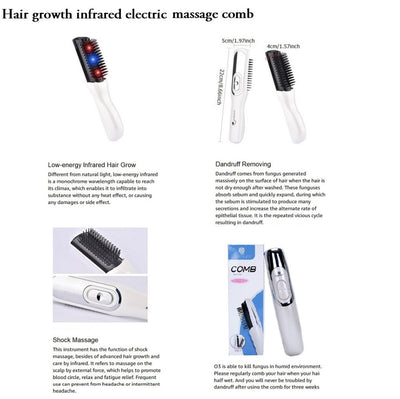 Peine Masajeador Eléctrico Vibrador para Cuero Cabelludo Saludable - Image 6