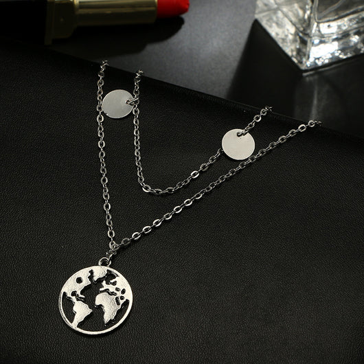 Collar Colgante Mapamundi para Mujeres - Image 11