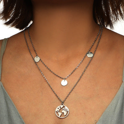 Collar Colgante Mapamundi para Mujeres - Image 19