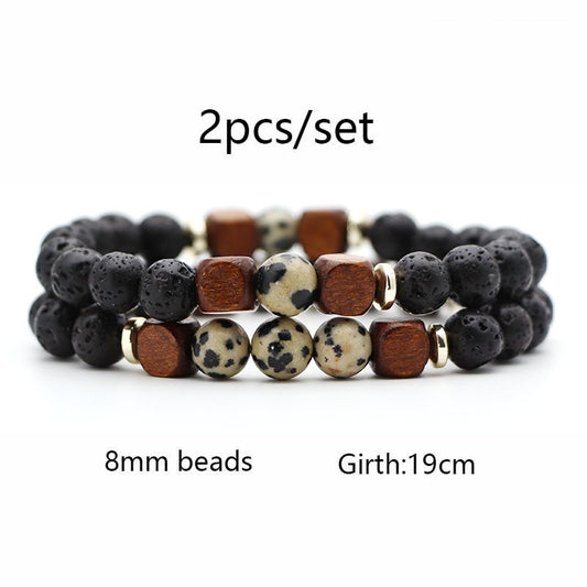 Pulsera de Piedra Volcánica Lava y Ojo de Tigre - Image 2