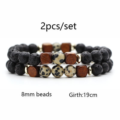 Pulsera de Piedra Volcánica Lava y Ojo de Tigre - Image 2