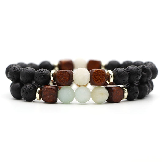 Pulsera de Piedra Volcánica Lava y Ojo de Tigre - Image 4