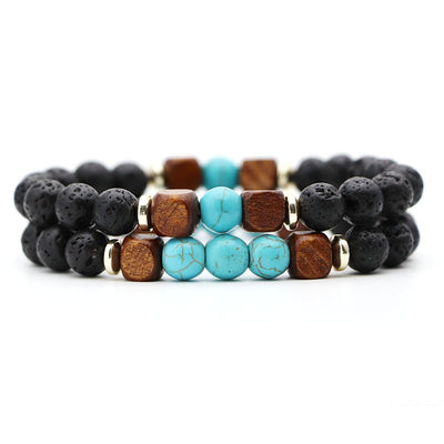 Pulsera de Piedra Volcánica Lava y Ojo de Tigre - Image 6