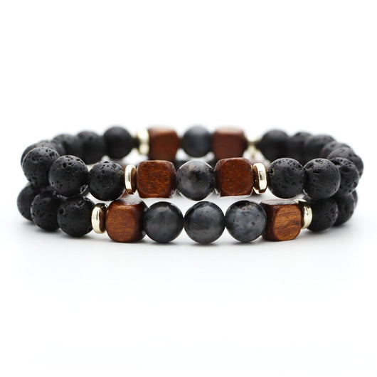 Pulsera de Piedra Volcánica Lava y Ojo de Tigre - Image 12