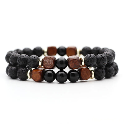 Pulsera de Piedra Volcánica Lava y Ojo de Tigre - Image 14