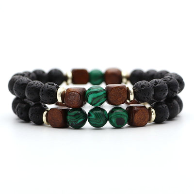 Pulsera de Piedra Volcánica Lava y Ojo de Tigre - Image 18