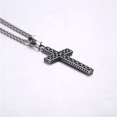 Collar Cruz Vintage Acero Inoxidable 316L Dorado para Hombre - Joyería Cristiana Negra - Image 10