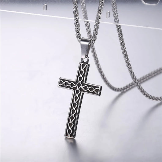 Collar Cruz Vintage Acero Inoxidable 316L Dorado para Hombre - Joyería Cristiana Negra - Image 12