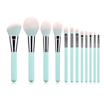 Set de 12 Brochas de Maquillaje Azul Claro - Image 10