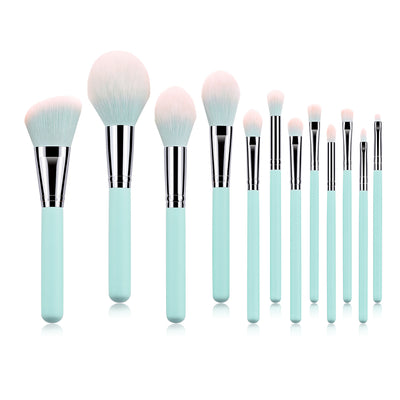 Set de 12 Brochas de Maquillaje Azul Claro - Image 11