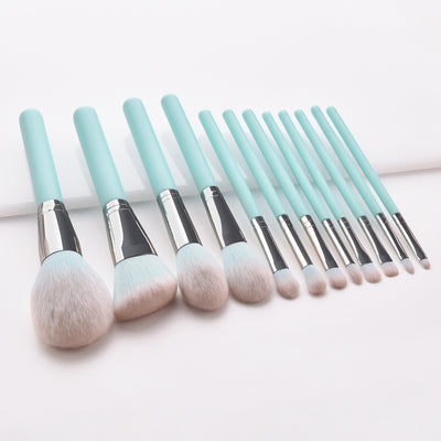 Set de 12 Brochas de Maquillaje Azul Claro - Image 15
