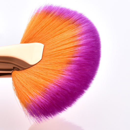 Set de 10 Brochas de Maquillaje Profesional Degradado Oro y Púrpura - Image 8