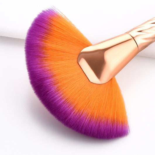 Set de 10 Brochas de Maquillaje Profesional Degradado Oro y Púrpura - Image 9