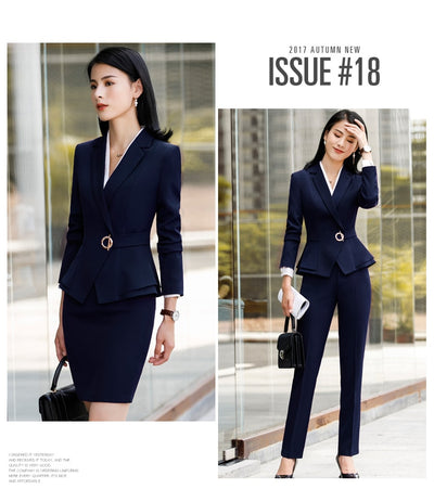 Traje Ejecutivo para Mujer con Volantes Elegantes - Image 9