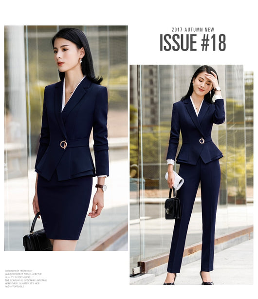Traje Ejecutivo para Mujer con Volantes Elegantes - Image 9