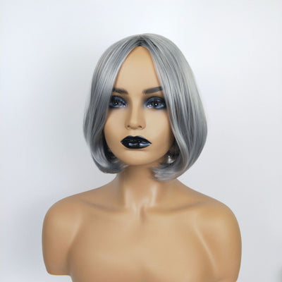 Peluca Corta Gris Abuela Estilo Europeo Americano con Capucha - Image 12