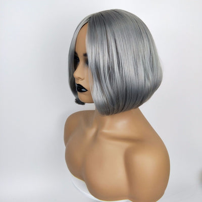 Peluca Corta Gris Abuela Estilo Europeo Americano con Capucha - Image 14