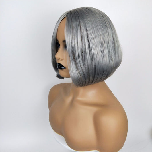 Peluca Corta Gris Abuela Estilo Europeo Americano con Capucha - Image 14
