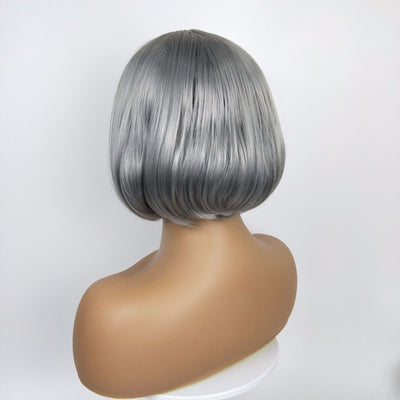 Peluca Corta Gris Abuela Estilo Europeo Americano con Capucha - Image 15