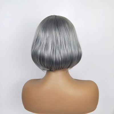 Peluca Corta Gris Abuela Estilo Europeo Americano con Capucha - Image 16