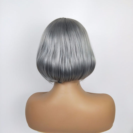 Peluca Corta Gris Abuela Estilo Europeo Americano con Capucha - Image 16