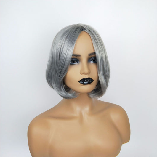 Peluca Corta Gris Abuela Estilo Europeo Americano con Capucha - Image 18