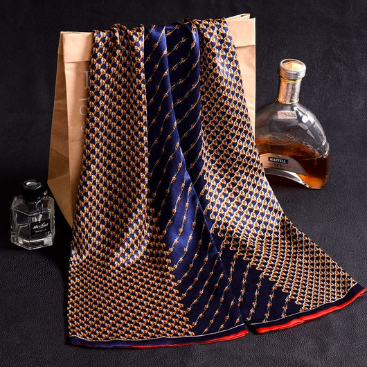 Bufanda Larga de Seda Doble Capa para Hombre - Elegancia y Confort - Image 58