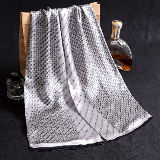 Bufanda Larga de Seda Doble Capa para Hombre - Elegancia y Confort - Image 64