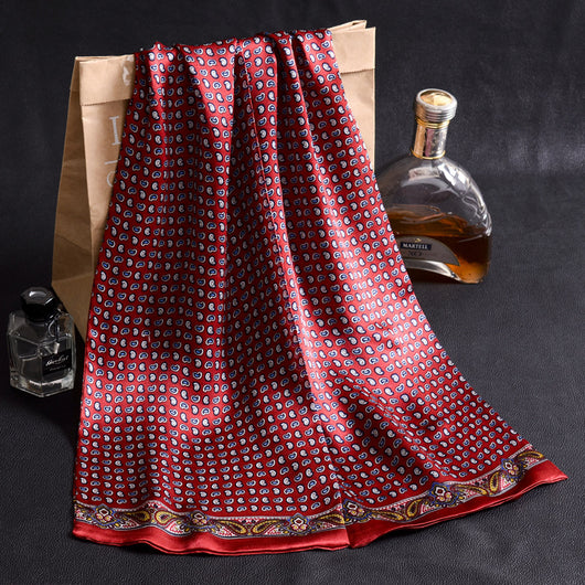 Bufanda Larga de Seda Doble Capa para Hombre - Elegancia y Confort - Image 89