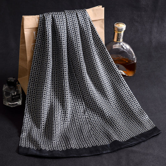 Bufanda Larga de Seda Doble Capa para Hombre - Elegancia y Confort - Image 95