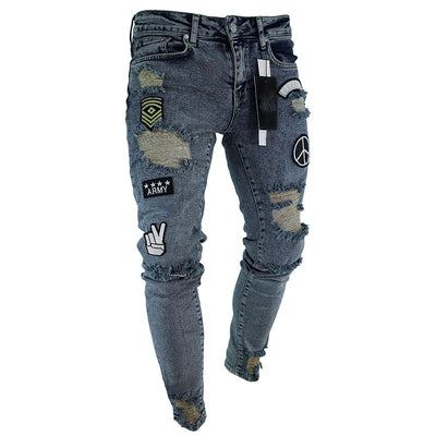 Pantalones Vaqueros Rotos con Parches - Image 4