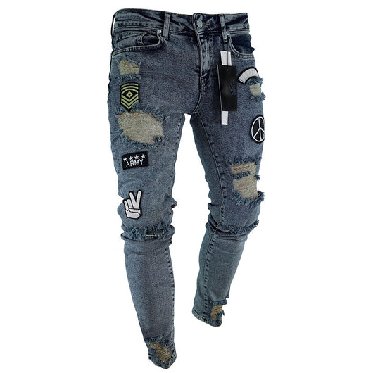 Pantalones Vaqueros Rotos con Parches - Image 4