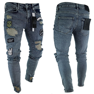 Pantalones Vaqueros Rotos con Parches - Image 6