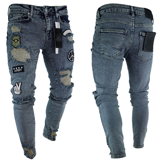 Pantalones Vaqueros Rotos con Parches - Image 6