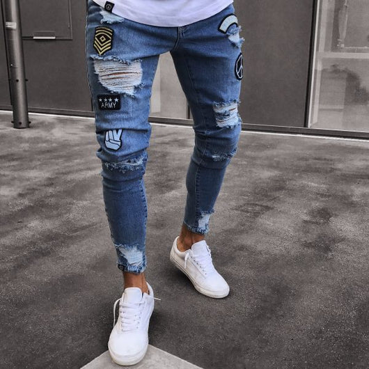 Pantalones Vaqueros Rotos con Parches - Image 10