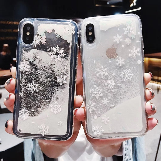 Funda Móvil Apple Copos de Nieve Arena Navidad - Image 4
