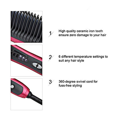 Plancha de Cabello Rojo con Control Automático de Temperatura - Image 5