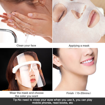 Mascarilla Facial LED de Luz de Colores - Equipo Profesional de Skincare - Image 18