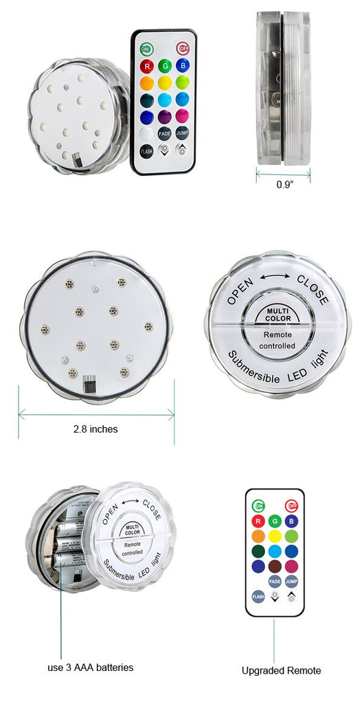 Luces Submarinas LED Multicolores con Control Remoto Sumergible - Image 5