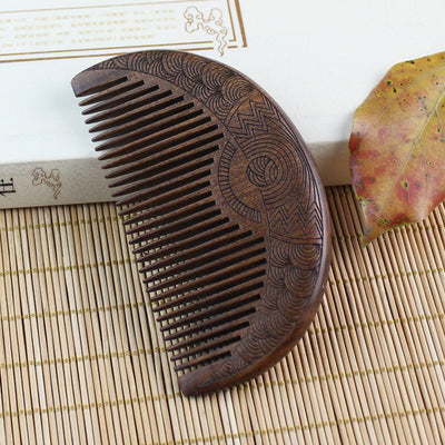 Peine Portátil de Sándalo con Alambre Dorado para Dientes - Image 4