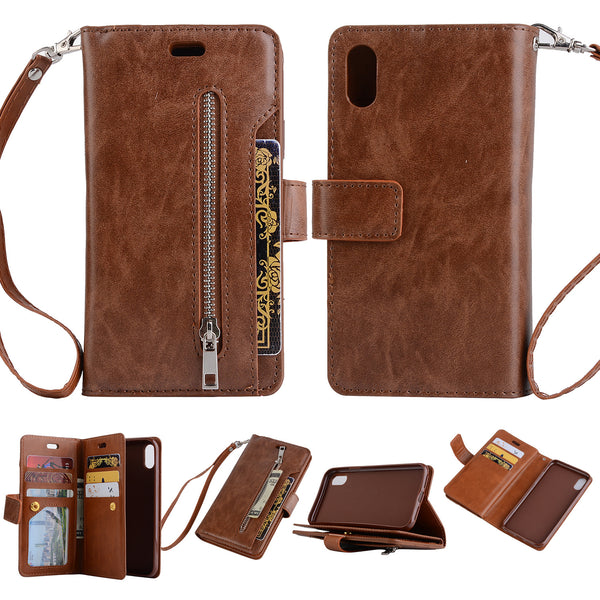 Billetera Multifunción de Cuero con Funda para Móvil