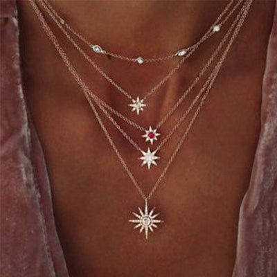 Collar Multicapa con Diamante y Zafiro - Image 14