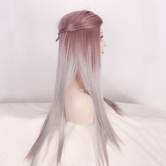 Peluca Larga Degradada con Coloración Ombré - Cabello Liso Natural - Image 7
