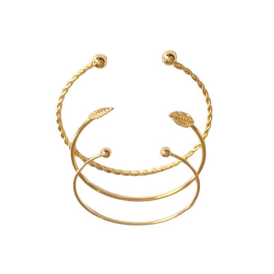 Pulsera de Tres Piezas con Hojas de Personalidad Simple - Image 12