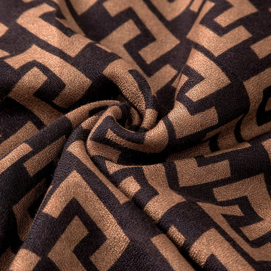 Pañuelo Largo Estampado a Mano en Algodón y Lino con Símbolos de Letras - Image 17